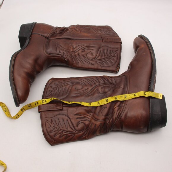 Red Wing Boots Pecos Men's 14 D Work Cowboy Boots Pull On Brown Leather 9801 - Picture 7 of 12